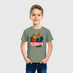 Футболка хлопковая детская Ironman, цвет: авокадо — фото 2