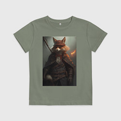 Футболка хлопковая детская Лис авантюрист, цвет: авокадо