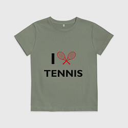 Футболка хлопковая детская I Love Tennis, цвет: авокадо