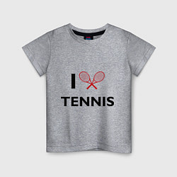 Футболка хлопковая детская I Love Tennis, цвет: меланж