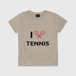 Футболка хлопковая детская I Love Tennis, цвет: миндальный