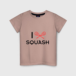 Футболка хлопковая детская I Love Squash, цвет: пыльно-розовый