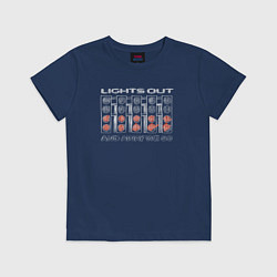 Футболка хлопковая детская Lights out white, цвет: тёмно-синий