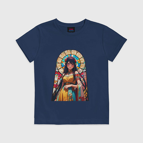 Детская футболка Ай хоширо - витраж / Тёмно-синий – фото 1