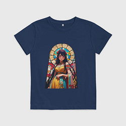 Футболка хлопковая детская Ай хоширо - витраж, цвет: тёмно-синий