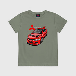Футболка хлопковая детская Lancer Evolution 8, цвет: авокадо