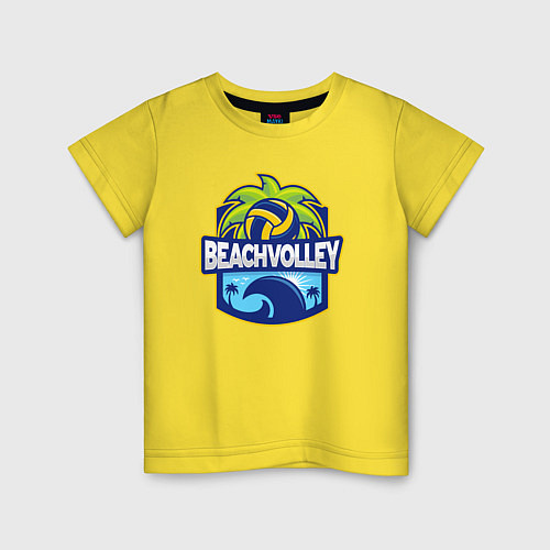 Детская футболка Волейбол на пляже / Желтый – фото 1
