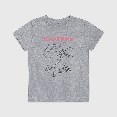 Детская футболка Blackpink автограф / Меланж – фото 1