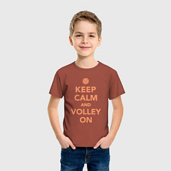 Футболка хлопковая детская Keep calm and volley on, цвет: кирпичный — фото 2