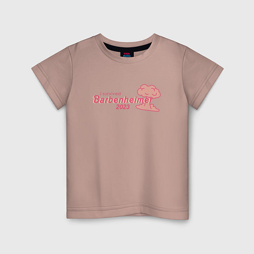 Детская футболка Barbenheimer or Oppenbarbie meme / Пыльно-розовый – фото 1