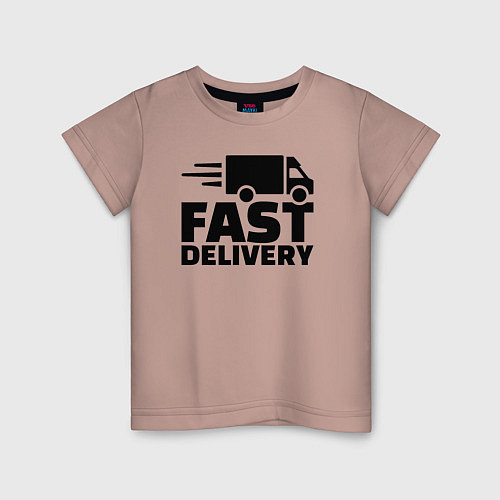 Детская футболка Быстрая доставка / Пыльно-розовый – фото 1