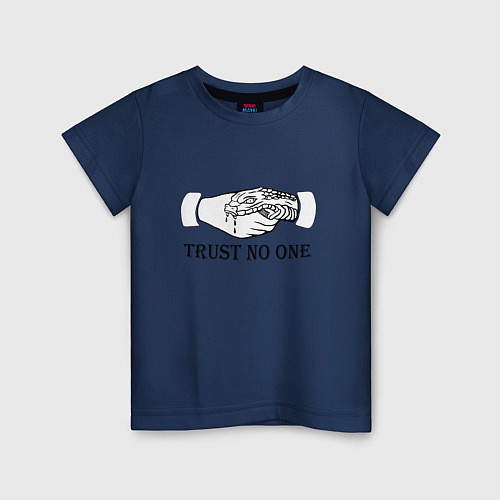 Детская футболка Trust nobody / Тёмно-синий – фото 1