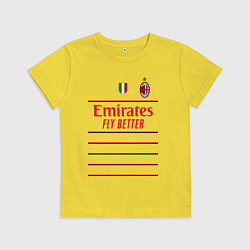 Футболка хлопковая детская Златан Ибрагимович ФК Милан форма 2223 гостевая, цвет: желтый