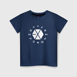 Футболка хлопковая детская Logo EXO, цвет: тёмно-синий
