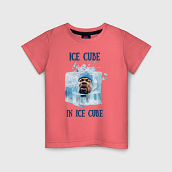 Футболка хлопковая детская Ice Cube in ice cube, цвет: коралловый