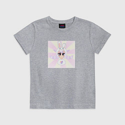 Футболка хлопковая детская Зайка удивленная, цвет: меланж
