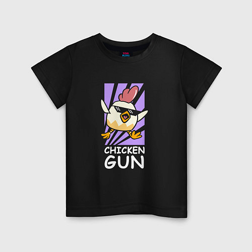 Детская футболка Chicken Gun - Game / Черный – фото 1