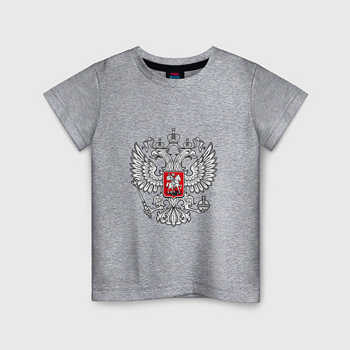 Детская футболка Герб России серебро / Меланж – фото 1