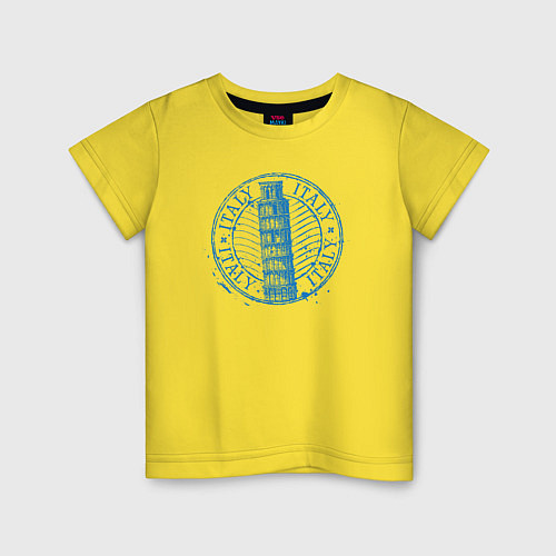 Детская футболка Пиза Италия / Желтый – фото 1