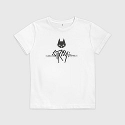 Футболка хлопковая детская Stray street cat, цвет: белый