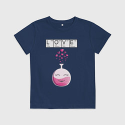 Футболка хлопковая детская Химия любви - для нее, цвет: тёмно-синий