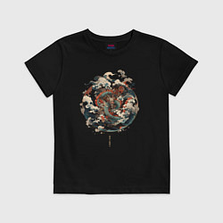 Футболка хлопковая детская Power of the Dragon god, цвет: черный