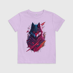 Футболка хлопковая детская The night wolf, цвет: лаванда