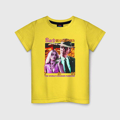 Детская футболка Барби и Оппенгеймер / Желтый – фото 1