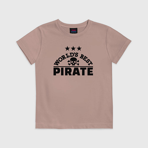 Детская футболка Лучший пират в мире / Пыльно-розовый – фото 1