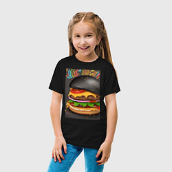 Футболка хлопковая детская Бургер с сыром, цвет: черный — фото 2