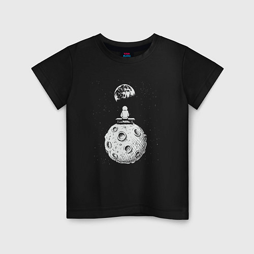 Детская футболка Moon spaceman / Черный – фото 1