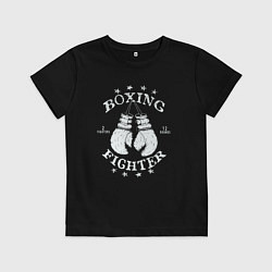Футболка хлопковая детская Boxing fighter, цвет: черный