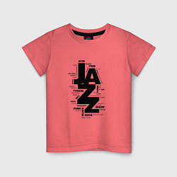 Футболка хлопковая детская Jazz Styles BW2, цвет: коралловый