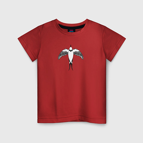 Детская футболка Птица в египетском стиле / Красный – фото 1