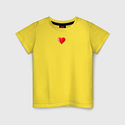 Футболка хлопковая детская Маленькое сердечко кулон, цвет: желтый