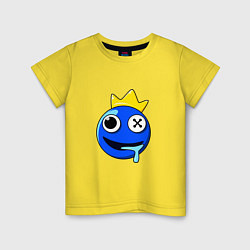 Футболка хлопковая детская Радужные друзья Синий голова, цвет: желтый