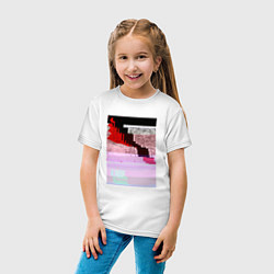 Футболка хлопковая детская Abstract glitch, цвет: белый — фото 2