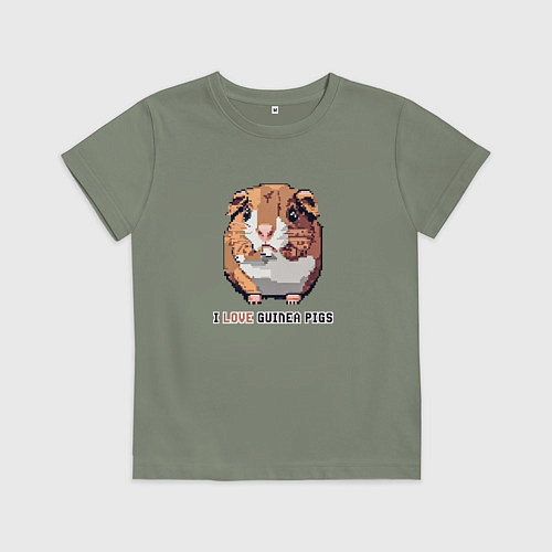 Детская футболка Пиксель морская свинка / Авокадо – фото 1