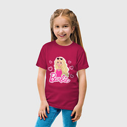 Футболка хлопковая детская Кукла Barbie, цвет: маджента — фото 2