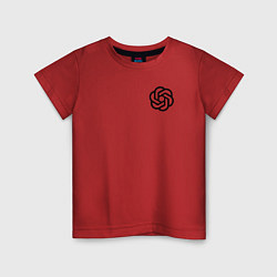 Футболка хлопковая детская Лого Chat GPT, цвет: красный