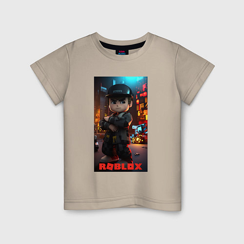 Детская футболка Roblox man / Миндальный – фото 1