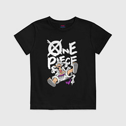 Футболка хлопковая детская One piece - Луффи гир 5, цвет: черный