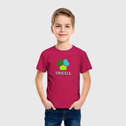 Футболка хлопковая детская Tricell Inc, цвет: маджента — фото 2