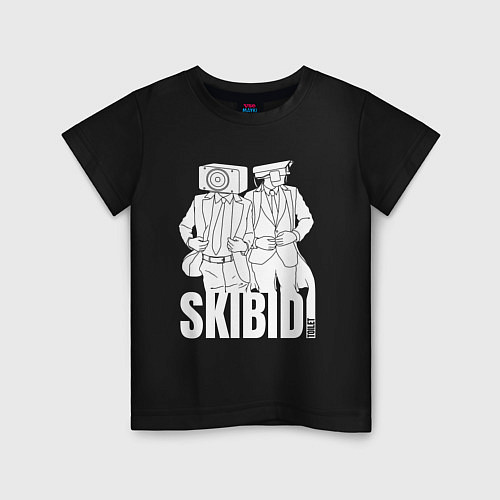 Детская футболка Skibidi Toilet Cameraman and Speakerman / Черный – фото 1