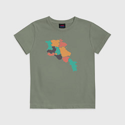 Футболка хлопковая детская Области Армении, цвет: авокадо