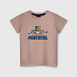 Футболка хлопковая детская Florida panthers - hockey team, цвет: пыльно-розовый