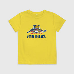 Футболка хлопковая детская Florida panthers - hockey team, цвет: желтый