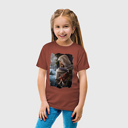 Футболка хлопковая детская Assassins Creed Mirage Асасин Крид Мираж, цвет: кирпичный — фото 2