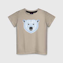 Футболка хлопковая детская Полярный медведь, цвет: миндальный
