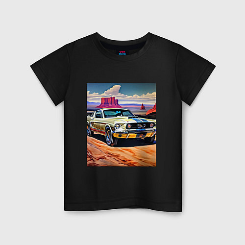 Детская футболка Авто Мустанг / Черный – фото 1
